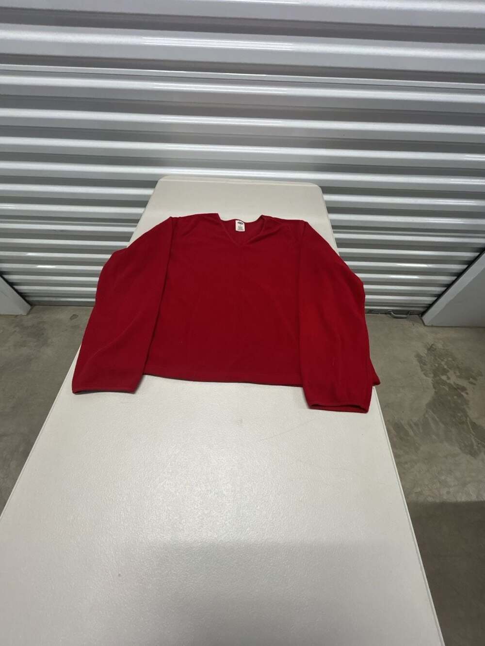 Old Navy Red Fleece V-Neck Pullover Sweater Size Large